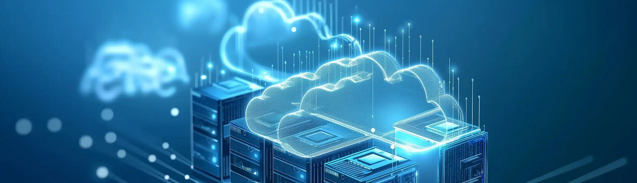 HybridCloud Wolken über Serverschränken