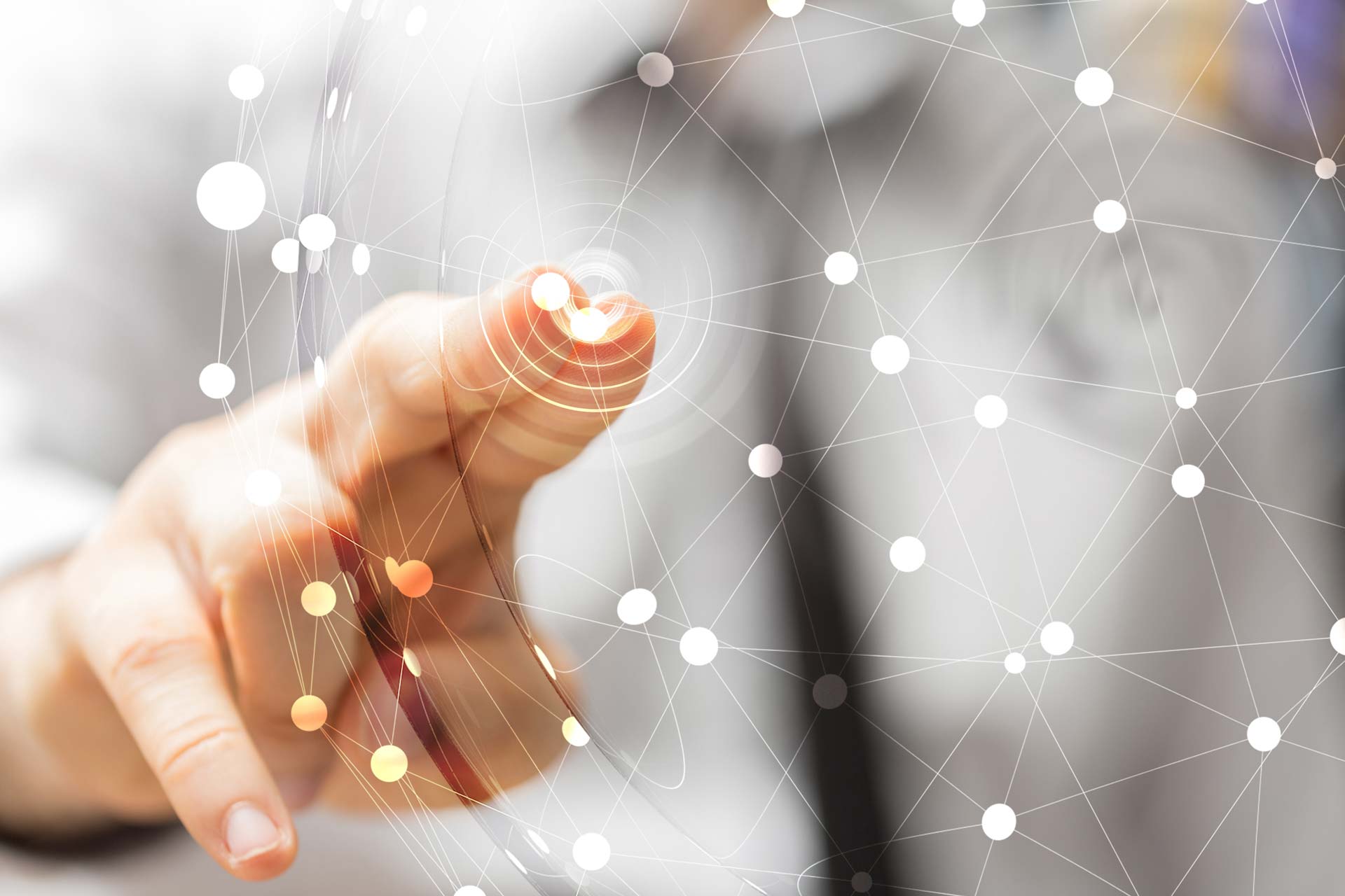 Verschiedene Datenpunkte laufen zusammen.