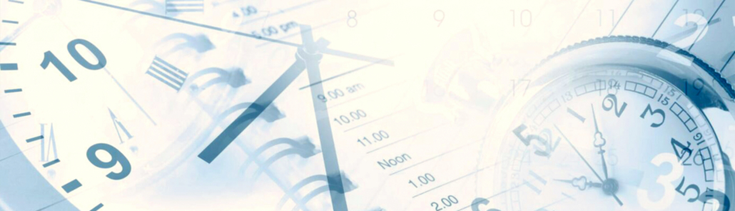 Darstellung von Uhren und einem Kalender mit einem aktuellen Ereignis