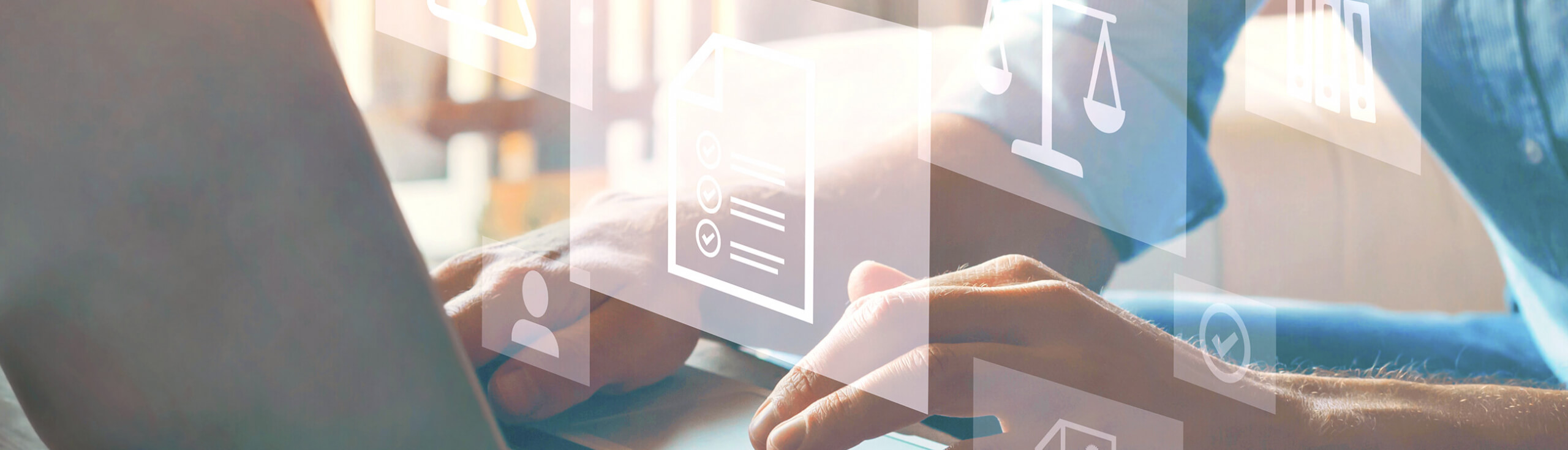 Virtuelle Darstellung von juristischen Regelungen wie Impressum und Datenschutz