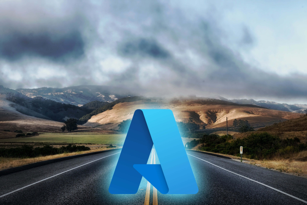 AzureRoadmap Azure Logo auf einer Straße