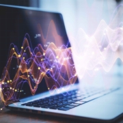 Laptop on desktop with abstract forex chart hologr 2025 10 15 01 38 38 utc