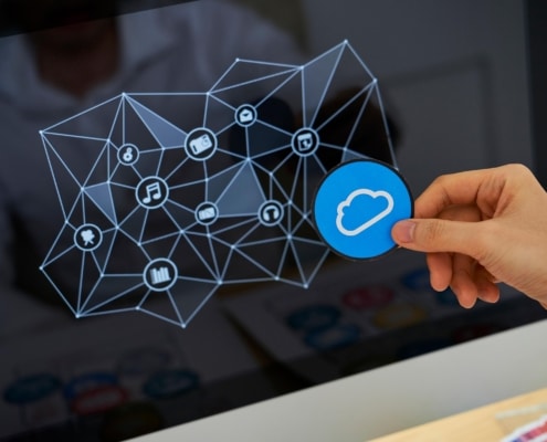 Designer Working on Cloud Service App