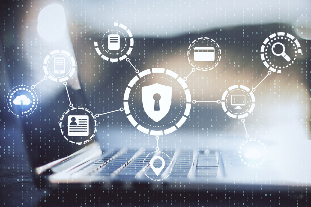 Modern workplace with laptop